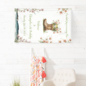 Gepersonaliseerde kleine kikker Froggie 1e verjaar Spandoek (Insitu)