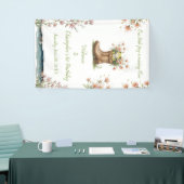 Gepersonaliseerde kleine kikker Froggie 1e verjaar Spandoek (Beurs)