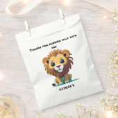 Gepersonaliseerde kleine leeuw verjaardag bedankzakje (Geknipt)