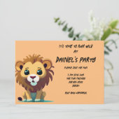 Gepersonaliseerde kleine leeuw verjaardagsfeestje kaart (Staand voorkant)