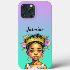 Gepersonaliseerde kleine meisje prinses van kleur Case-Mate iPhone case