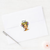 Gepersonaliseerde kleine meisje prinses van kleur ronde sticker (Envelop)