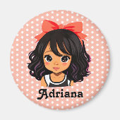 Gepersonaliseerde kleine meisje van kleur magneet (Voorkant)