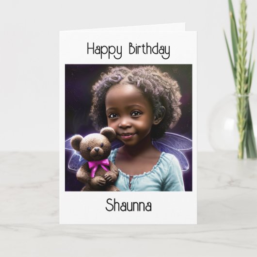 Gepersonaliseerde Kleine Meisje's Kaart en Kleur P (Voorkant)