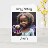 Gepersonaliseerde Kleine Meisje's Kaart en Kleur P (Gele Bloem)