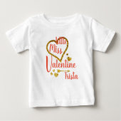Gepersonaliseerde kleine Miss Valentijn Shirt (Voorkant)