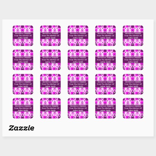 Gepersonaliseerde kleine monster patroon labels (Vel)