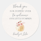 Gepersonaliseerde KLEINE POMPOEN POPCORN GUNST Ronde Sticker (Voorkant)