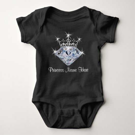 Gepersonaliseerde Kleine Prinses Baby geschenken m Romper (Voorkant)