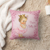Gepersonaliseerde kleine prinses Ballerina Pink Kussen (Deken)