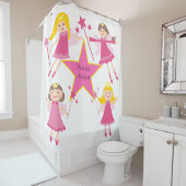 Gepersonaliseerde kleine prinses meisjes douchegor douchegordijn (In situ)