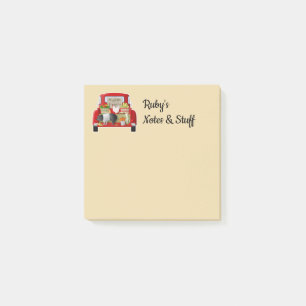 Gepersonaliseerde kleine rode vrachtwagen post-it® notes