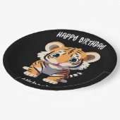 Gepersonaliseerde kleine tijger verjaardag papieren bordje (Gekanteld)