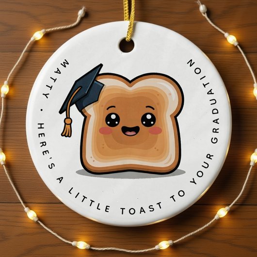 Gepersonaliseerde kleine toast op uw Afstuderen Gi Keramisch Ornament