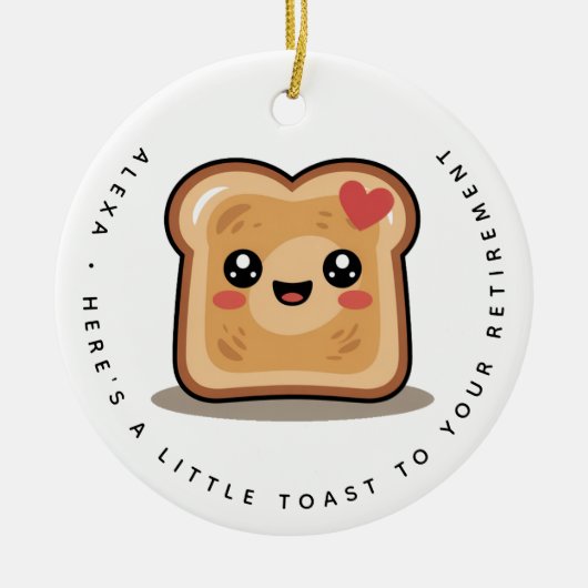 Gepersonaliseerde kleine toast op uw pensioen cade keramisch ornament (Voorkant)