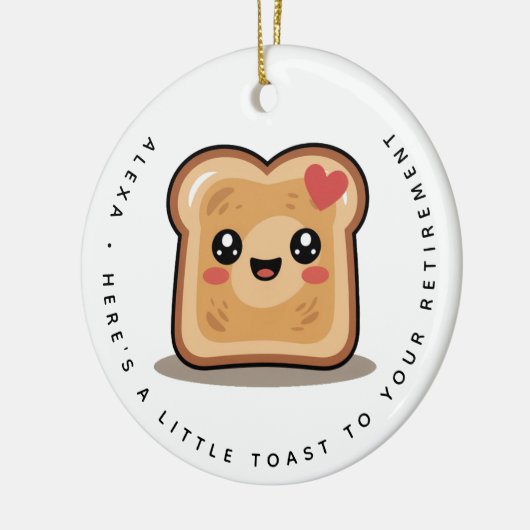 Gepersonaliseerde kleine toast op uw pensioen cade keramisch ornament (Links)