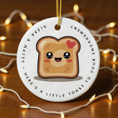 Gepersonaliseerde kleine toast op uw Verloving Gif Keramisch Ornament