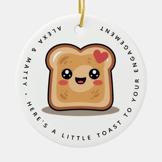 Gepersonaliseerde kleine toast op uw Verloving Gif Keramisch Ornament (Voorkant)