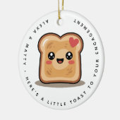 Gepersonaliseerde kleine toast op uw Verloving Gif Keramisch Ornament (Links)