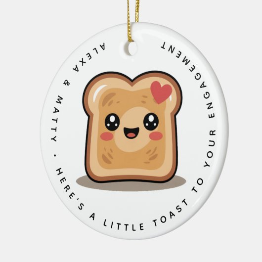 Gepersonaliseerde kleine toast op uw Verloving Gif Keramisch Ornament (Links)