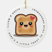 Gepersonaliseerde kleine toast op uw Verloving Gif Keramisch Ornament (Achterkant)
