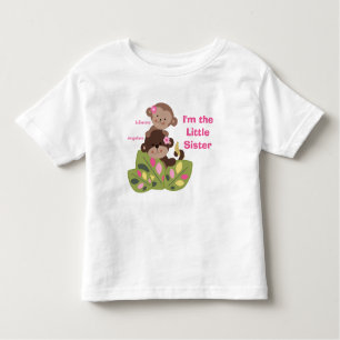 Gepersonaliseerde kleine zusje aap meisjes Kinder Kinder Shirts