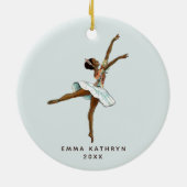 Gepersonaliseerde Kleine Zwarte Ballerina Nutkrake Keramisch Ornament (Achterkant)