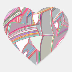 Gepersonaliseerde kleur hart sticker