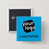 Gepersonaliseerde kleur Modern Voeg werknemersnaam Vierkante Button 5,1 Cm (Voorkant /achterkant)