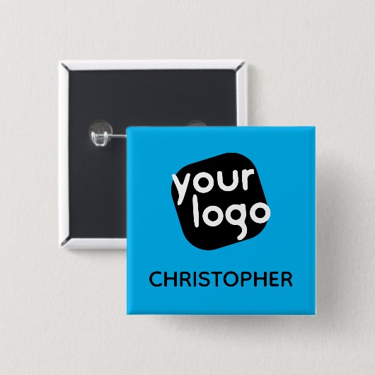 Gepersonaliseerde kleur Modern Voeg werknemersnaam Vierkante Button 5,1 Cm (Voorkant /achterkant)