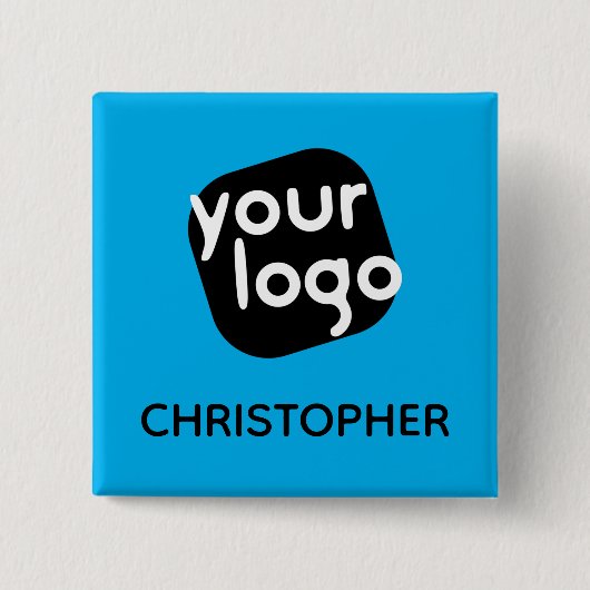 Gepersonaliseerde kleur Modern Voeg werknemersnaam Vierkante Button 5,1 Cm (Voorkant)