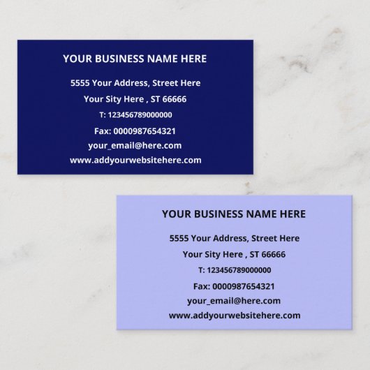 Gepersonaliseerde kleur ontwerp uw eigen Visitekaa Visitekaartje (Voorkant / Achterkant)