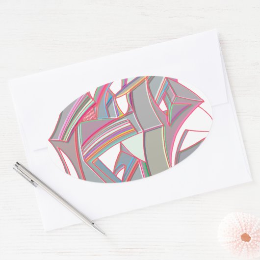 Gepersonaliseerde kleur ovale sticker (Envelop)