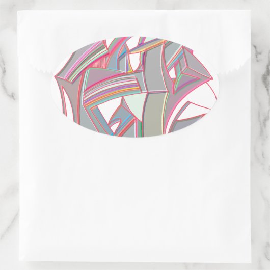 Gepersonaliseerde kleur ovale sticker (Tas)