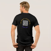 Gepersonaliseerde kleur QR-code Aangepaste tekst S Tri-Blend Shirt (Achterkant volledig)