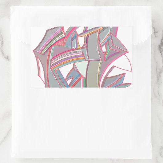 Gepersonaliseerde kleur rechthoekige sticker (Tas)