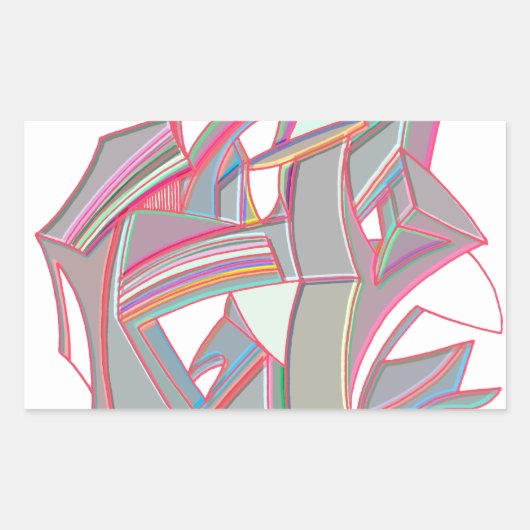 Gepersonaliseerde kleur rechthoekige sticker (Voorkant)