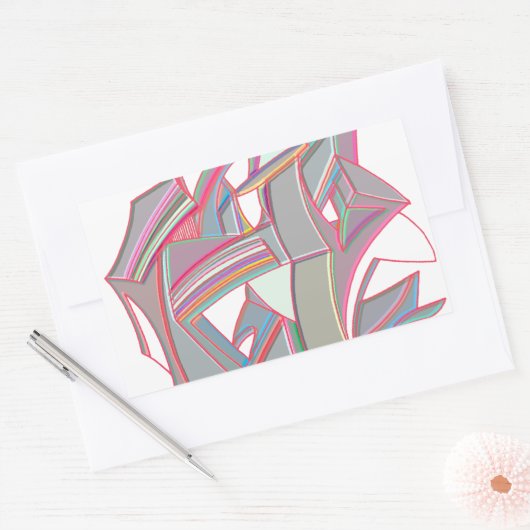 Gepersonaliseerde kleur rechthoekige sticker (Envelop)