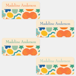 Gepersonaliseerde kleur splash Abstracte Kinderen  Labels