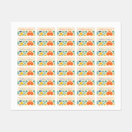 Gepersonaliseerde kleur splash Abstracte Kinderen  Labels (Vel)