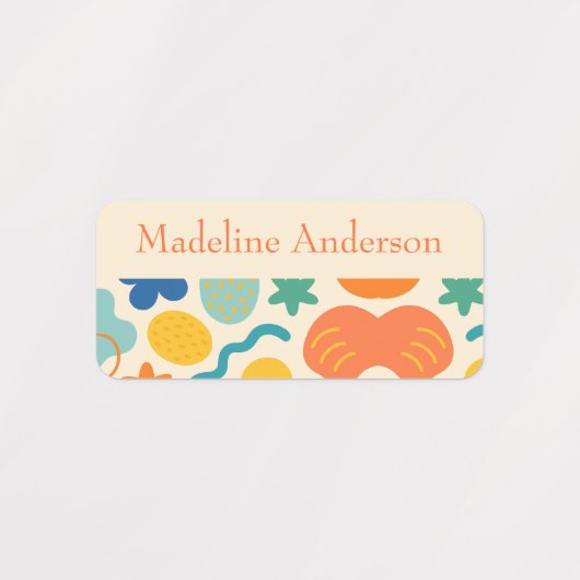 Gepersonaliseerde kleur splash Abstracte Kinderen Labels (Design 1)