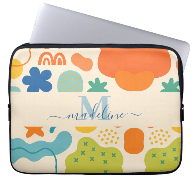 Gepersonaliseerde kleur Splash Abstracte laptophoe Laptop Sleeve (Voorkant)