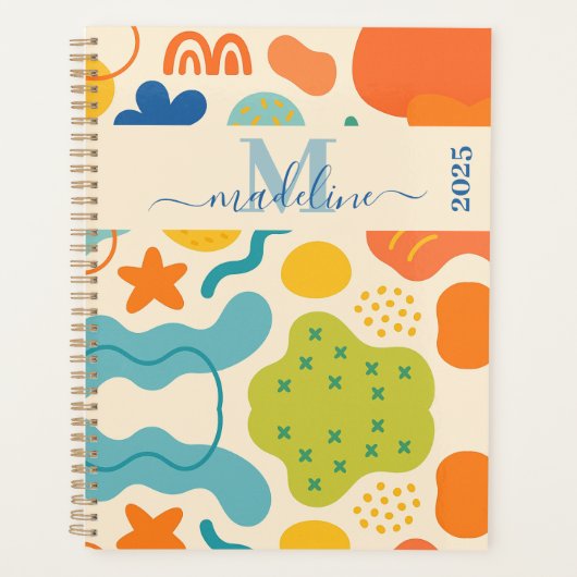 Gepersonaliseerde Kleur Splash Abstracte Planner (Voorkant)