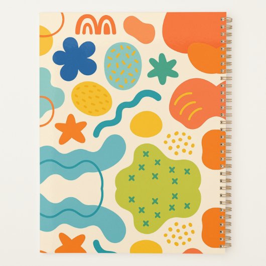 Gepersonaliseerde Kleur Splash Abstracte Planner (Achterkant)