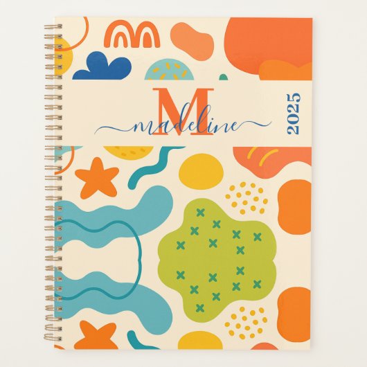 Gepersonaliseerde Kleur Splash Abstracte Planner (Voorkant)
