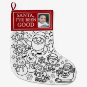 Gepersonaliseerde kleur uw eigen kerstkous grote kerstsok (Voorkant)