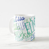 Gepersonaliseerde kleuren Namen Coffee Mok (Voorkant links)