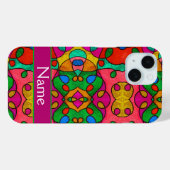 Gepersonaliseerde kleuren patroon met je naam Case-Mate iPhone case (Achterkant (horizontaal))