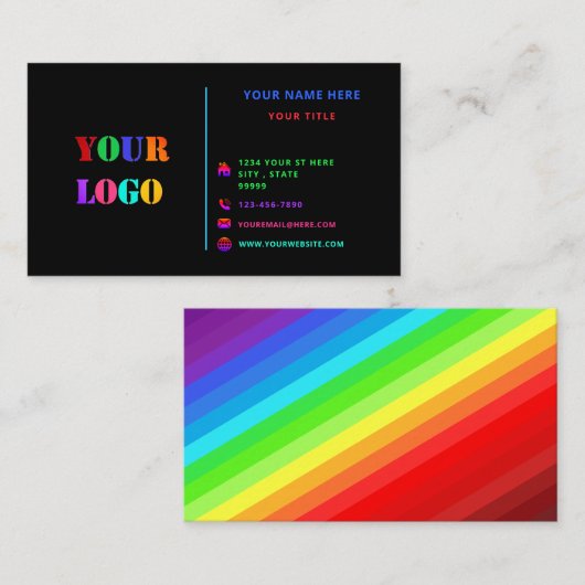 Gepersonaliseerde kleuren Uw Visitekaartje met Log (Voorkant / Achterkant)