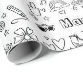 Gepersonaliseerde kleuren verjaardag regenbogen ee cadeaupapier (Rol Hoek)